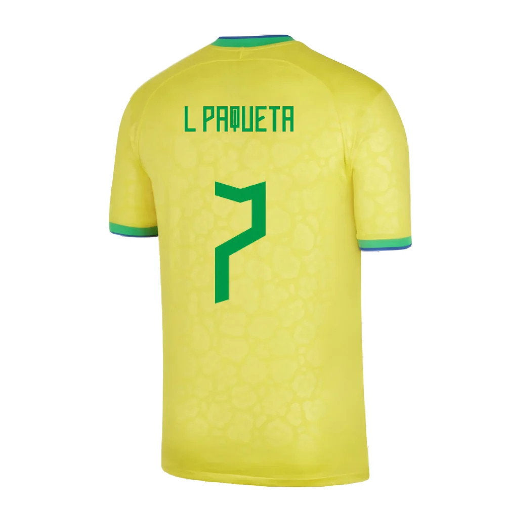 2022-2023 Brazil Little Boys Home Shirt (L Paqueta 7)_2
