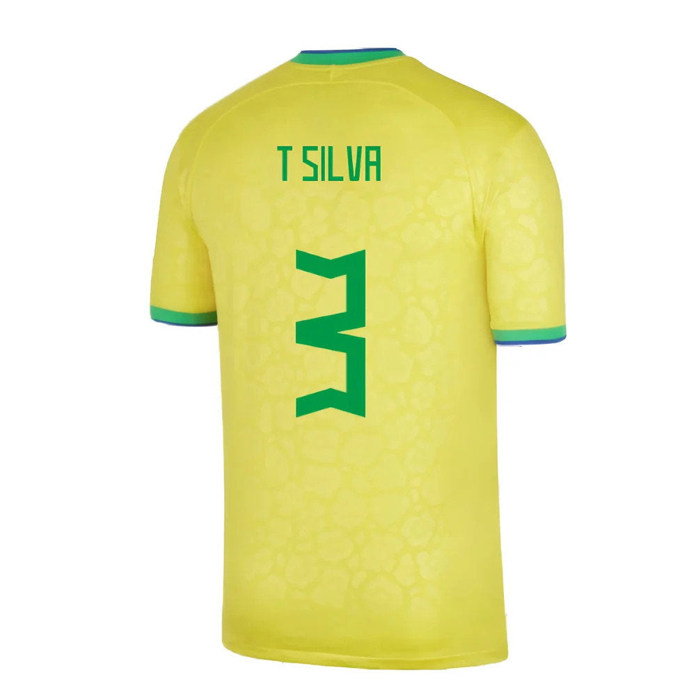 2022-2023 Brazil Little Boys Home Shirt (T Silva 3)_2