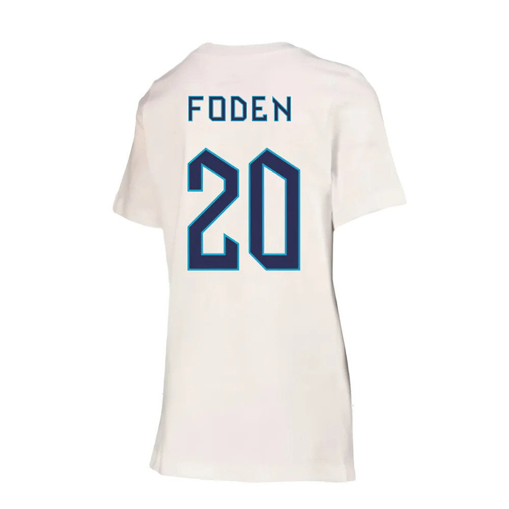 2022-2023 England Crest Tee (White) - Kids (Foden 20)_2