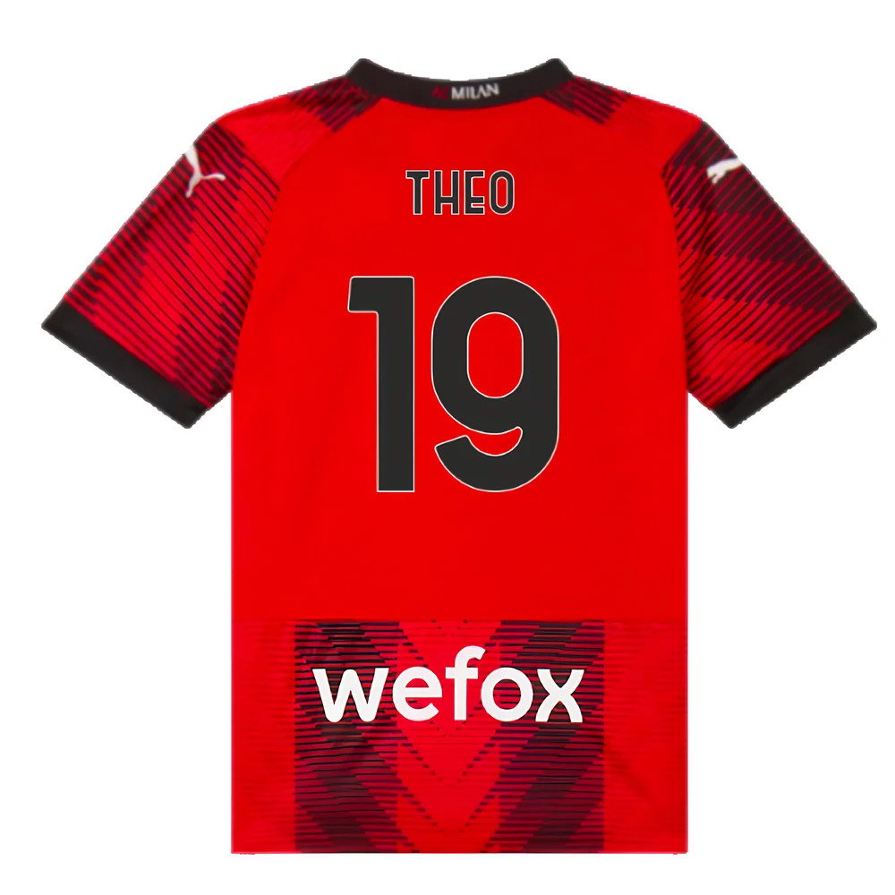 2023-2024 AC Milan Home Shirt (Kids) (Theo 19)_2