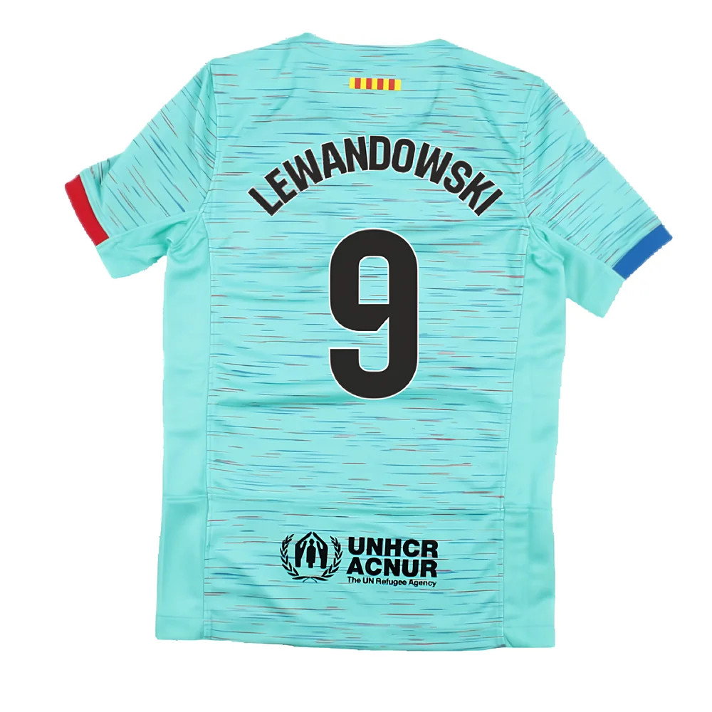 2023-2024 Barcelona Third Shirt (Kids) (Lewandowski 9)_2