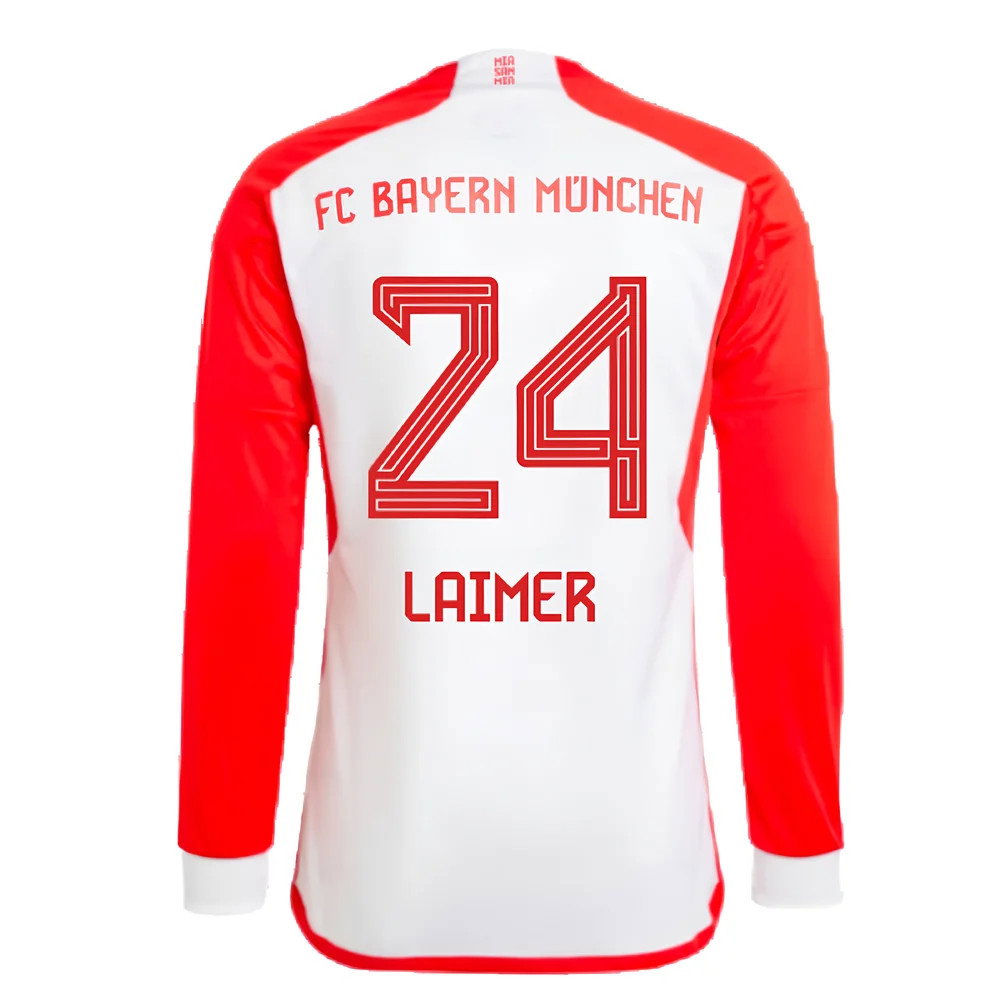 2023-2024 Bayern Munich Long Sleeve Home Shirt (Kids) (Laimer 24)_2