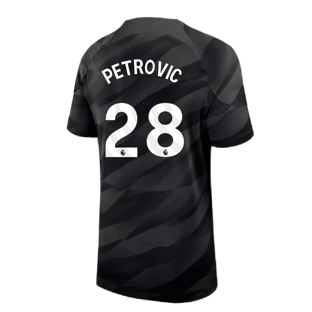 2023-2024 Chelsea Home Goalkeeper Shirt (Black) - Kids (Petrovic 28)_2