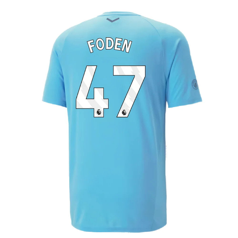 2023-2024 Man City Casuals Tee (Blue Wash) - Kids (FODEN 47)_2