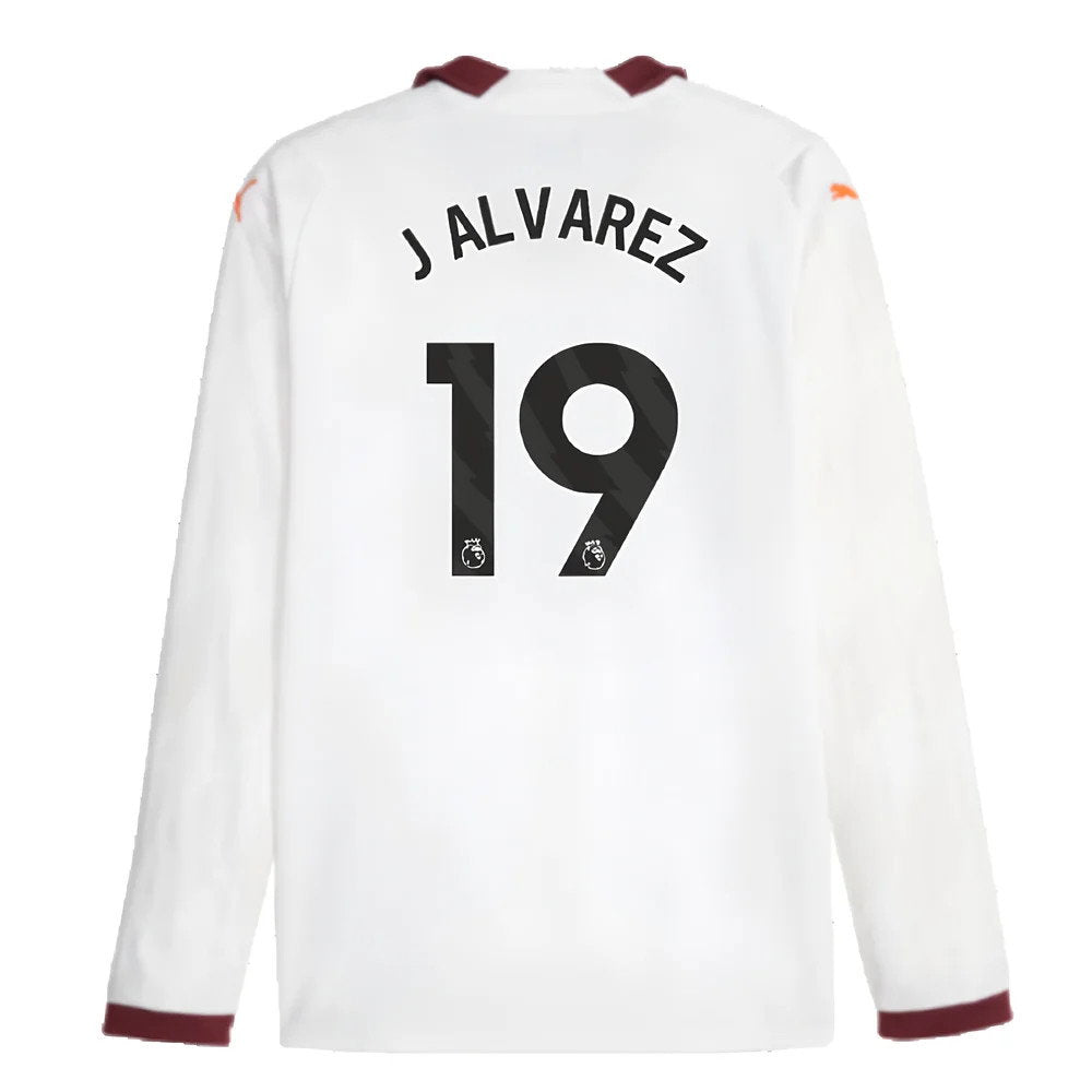 2023-2024 Man City Long Sleeve Away Shirt (J ALVAREZ 19)_2