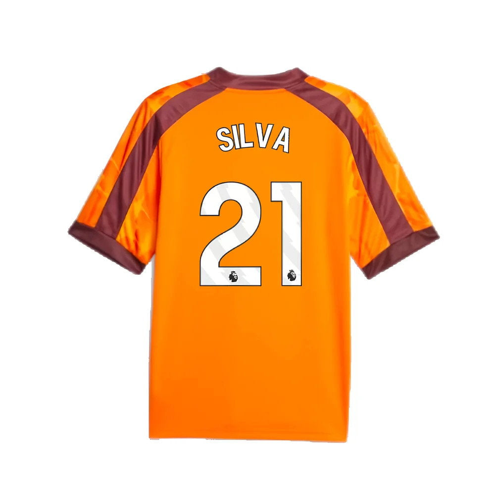 2023-2024 Manchester City eSports Jersey (Orange) (SILVA 21)_2