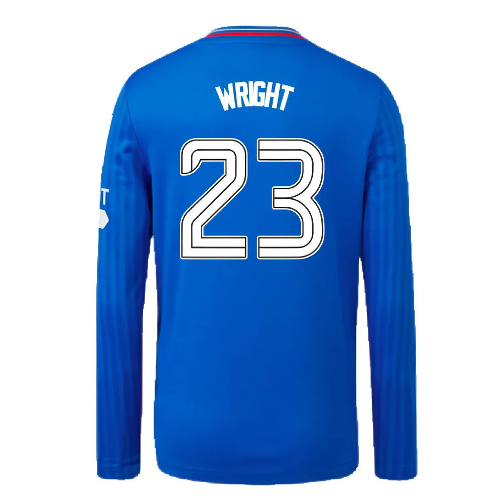 2023-2024 Rangers Long Sleeve Home Shirt (Kids) (Wright 23)_2