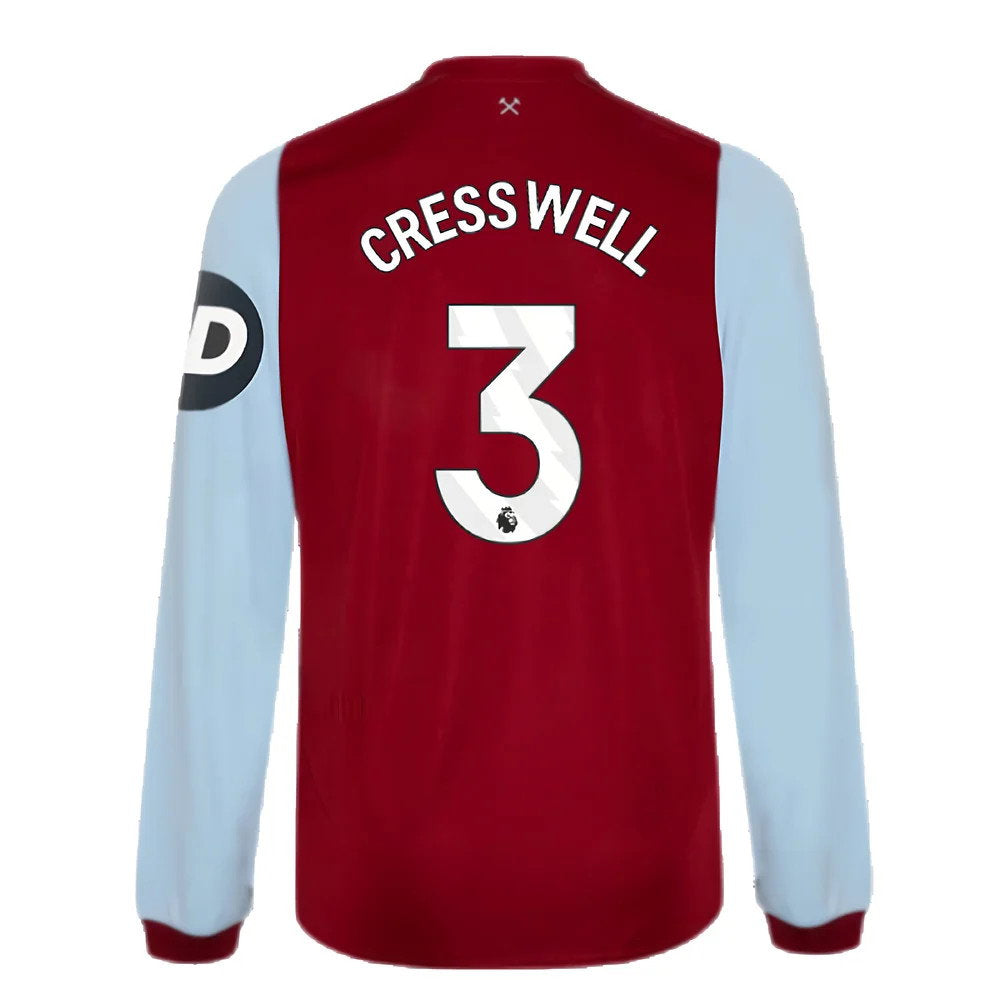 2023-2024 West Ham Long Sleeve Home Shirt (Kids) (CRESSWELL 3)_2