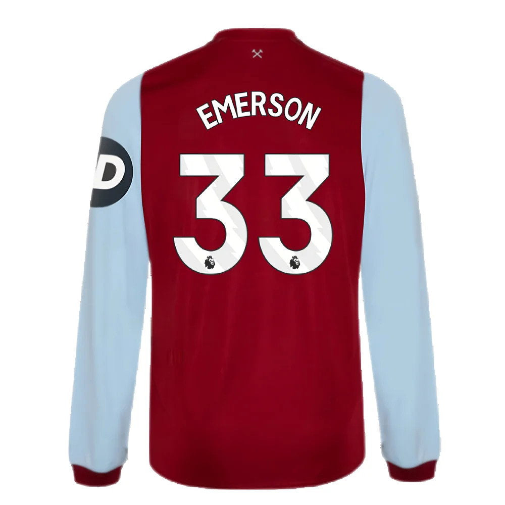 2023-2024 West Ham Long Sleeve Home Shirt (Kids) (EMERSON 33)_2