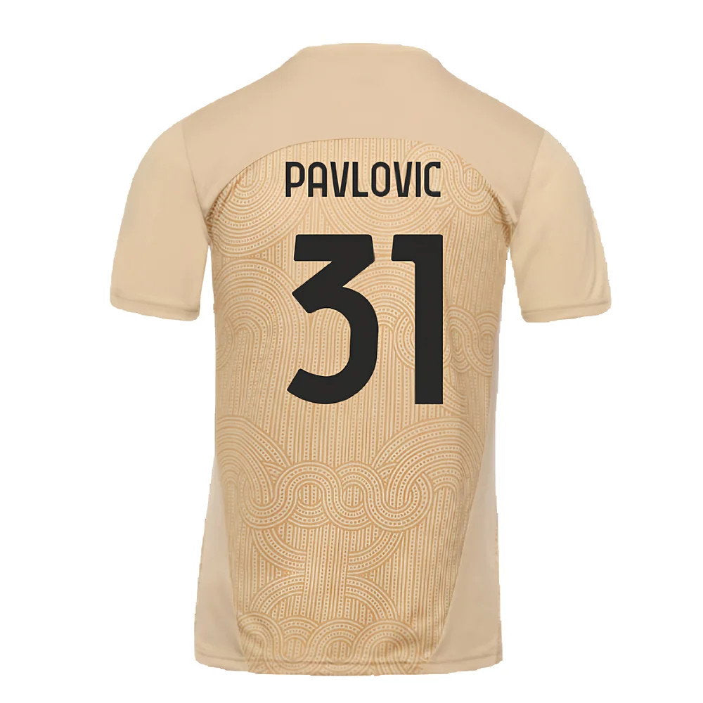 2024-2025 AC Milan Pre-Match Shirt (Putty) (Pavlovic 31)_2