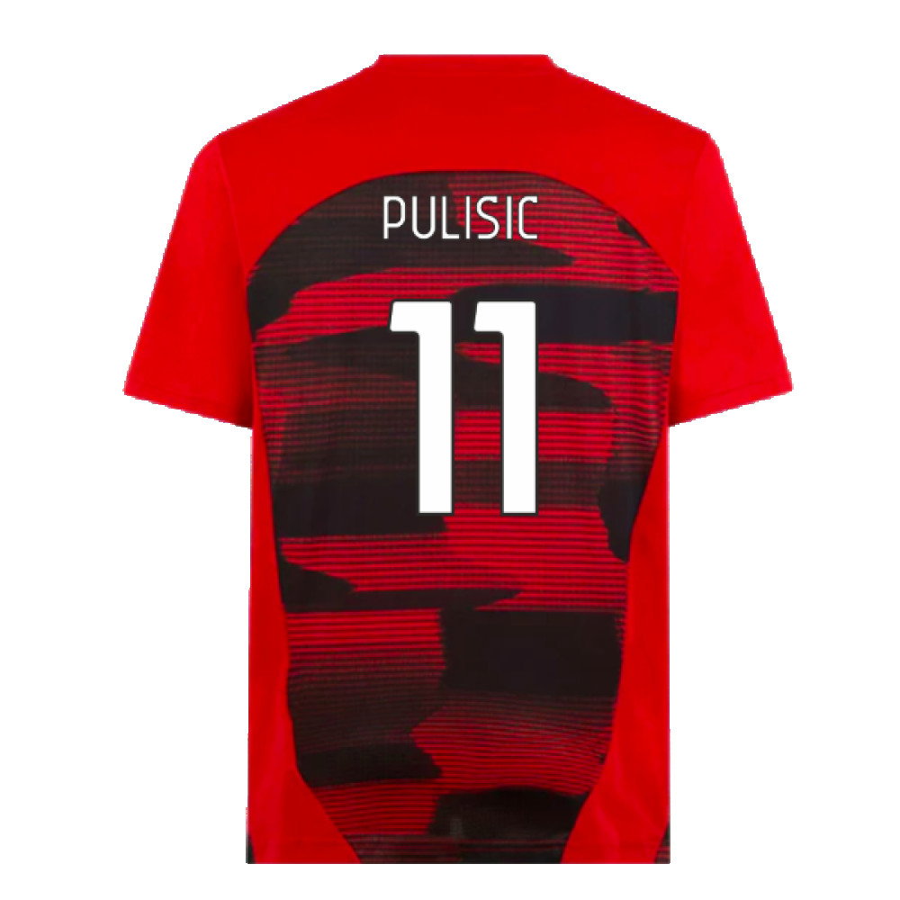 2024-2025 AC Milan Prematch SS Shirt (Red) (Pulisic 11)_2