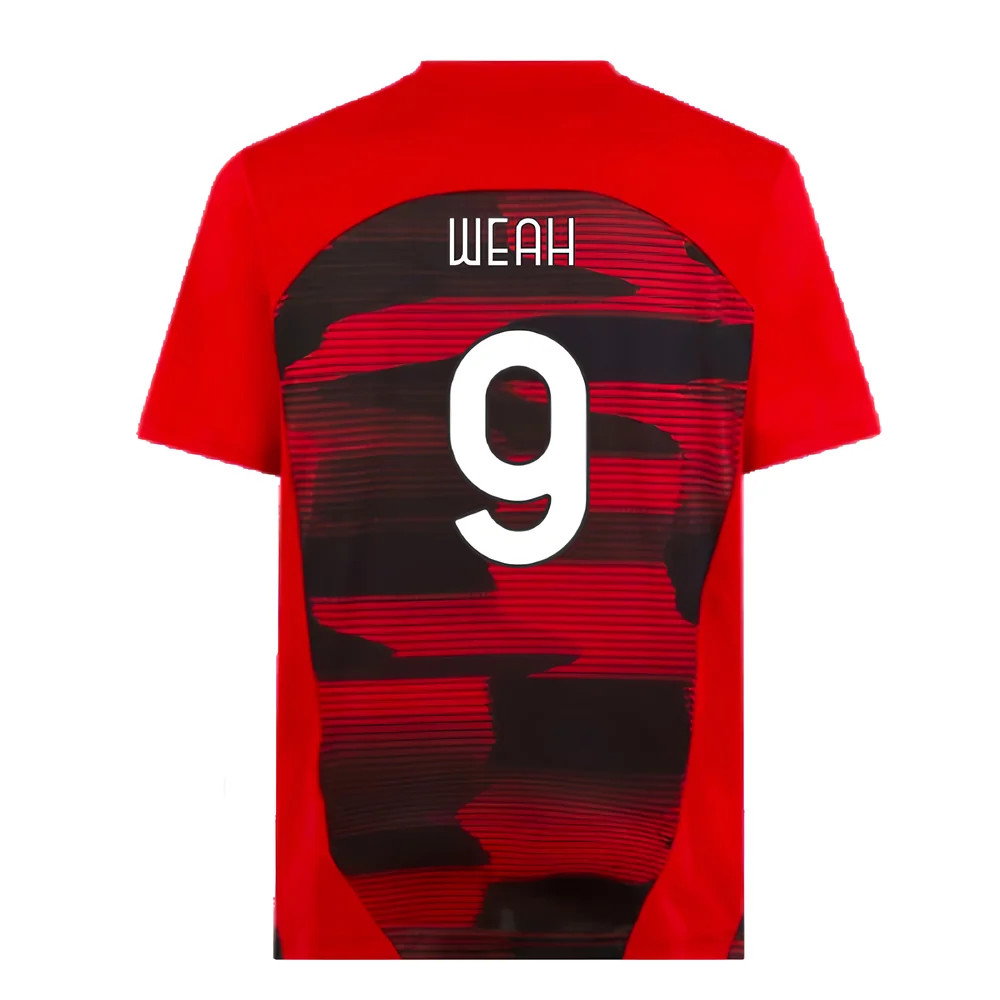 2024-2025 AC Milan Prematch SS Shirt (Red) (Weah 9)_2