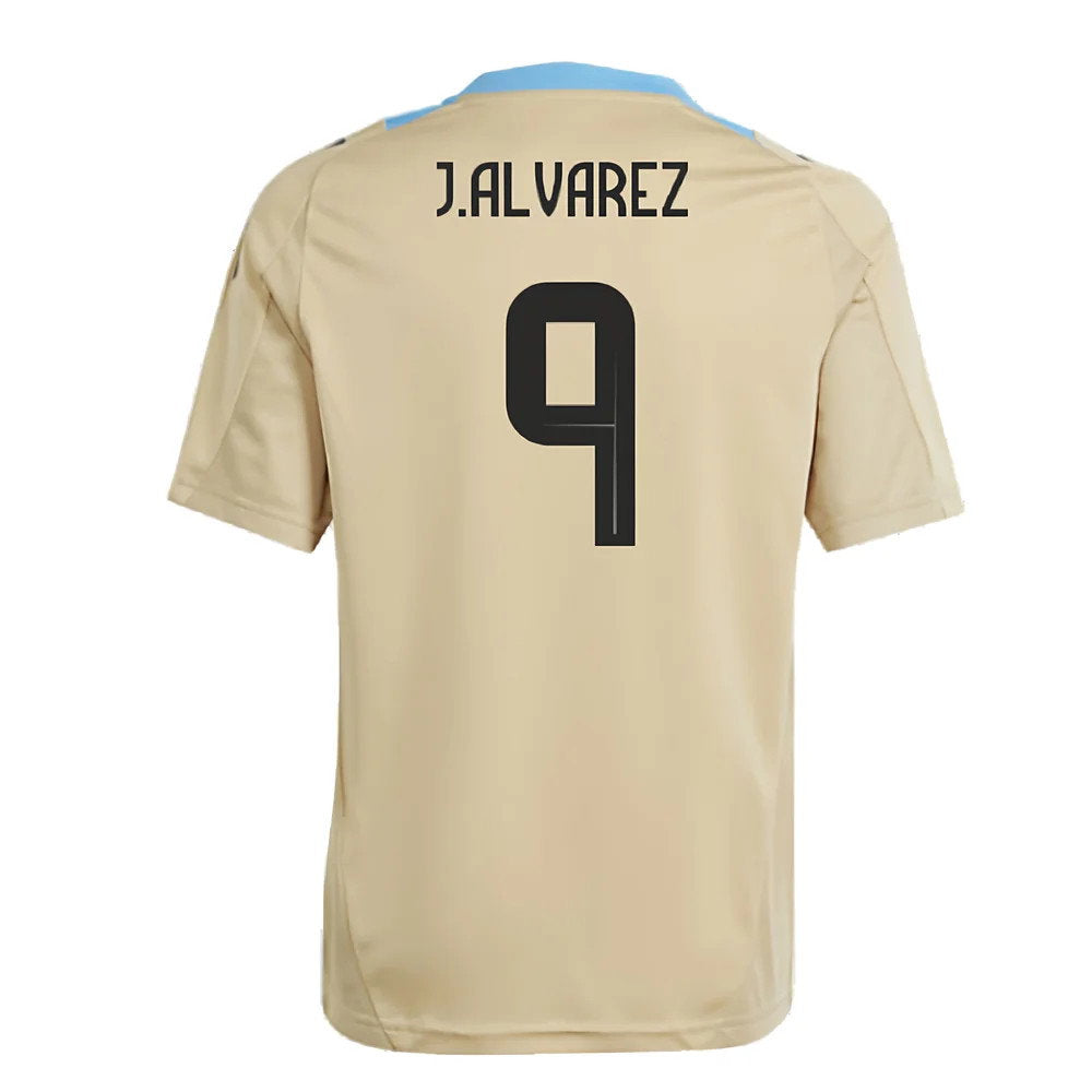 2024-2025 Argentina Training Jersey (Hazy Beige) - Kids (J.ALVAREZ 9)_2