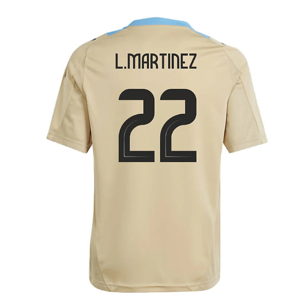 2024-2025 Argentina Training Jersey (Hazy Beige) - Kids (L.MARTINEZ 22)_2