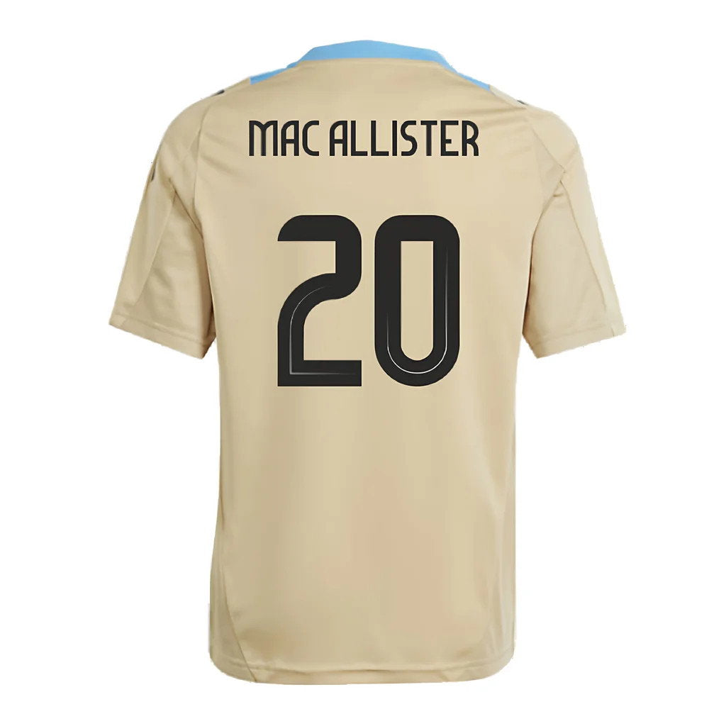 2024-2025 Argentina Training Jersey (Hazy Beige) - Kids (MAC ALLISTER 20)_2
