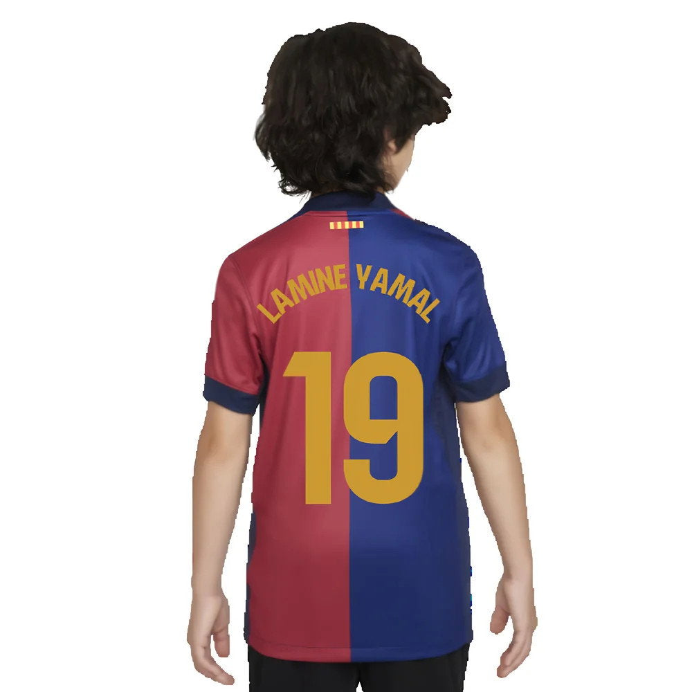 2024-2025 Barcelona Home Shirt (Sponsorless) - Kids (Lamine Yamal 19)_2