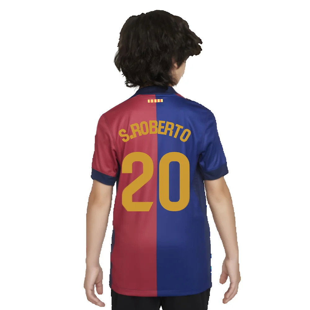 2024-2025 Barcelona Home Shirt (Sponsorless) - Kids (S.Roberto 20)_2