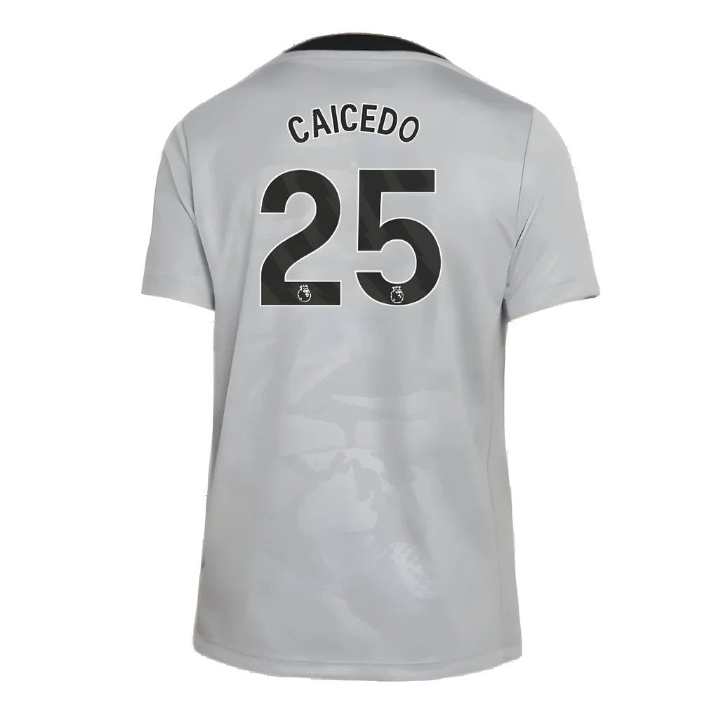 2024-2025 Chelsea Third Academy Pre-Match Shirt (Grey) - Kids (Caicedo 25)_2