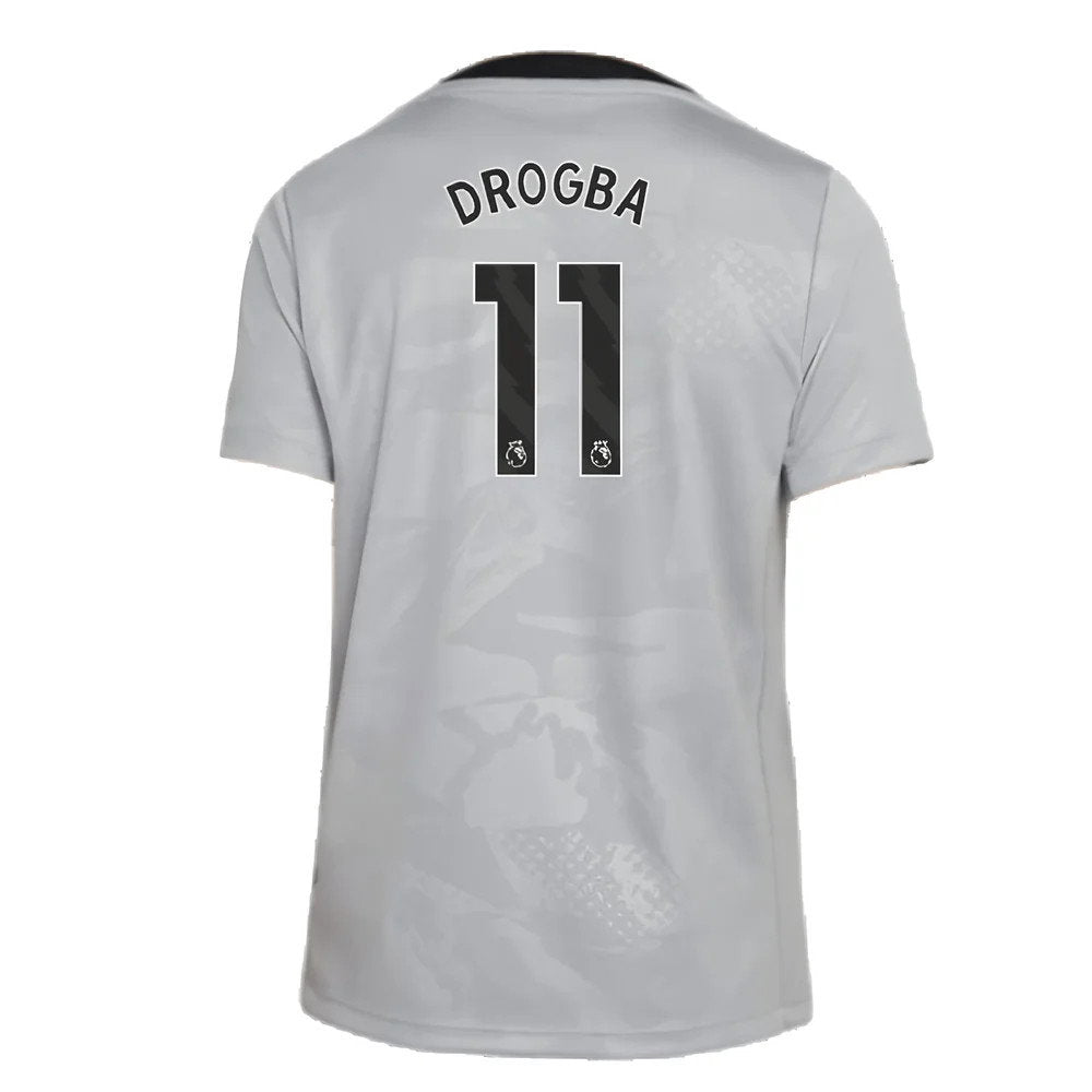 2024-2025 Chelsea Third Academy Pre-Match Shirt (Grey) - Kids (Drogba 11)_2