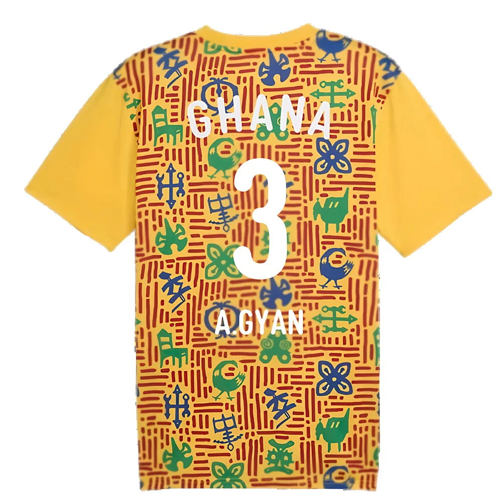 2024-2025 Ghana Pre-Match SS Jersey (Yellow) (A.Gyan 3)_2