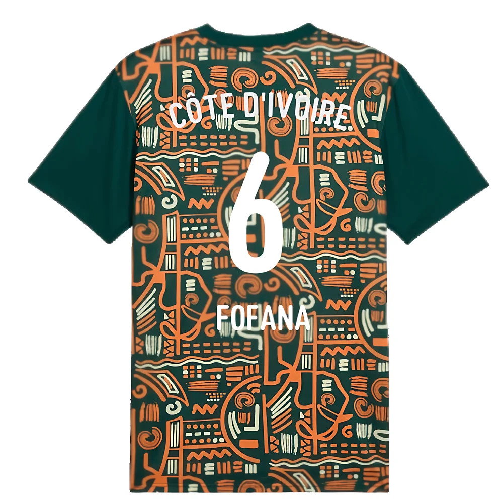 2024-2025 Ivory Coast Prematch SS Jersey (Dark Myrtle) (Fofana 6)_2