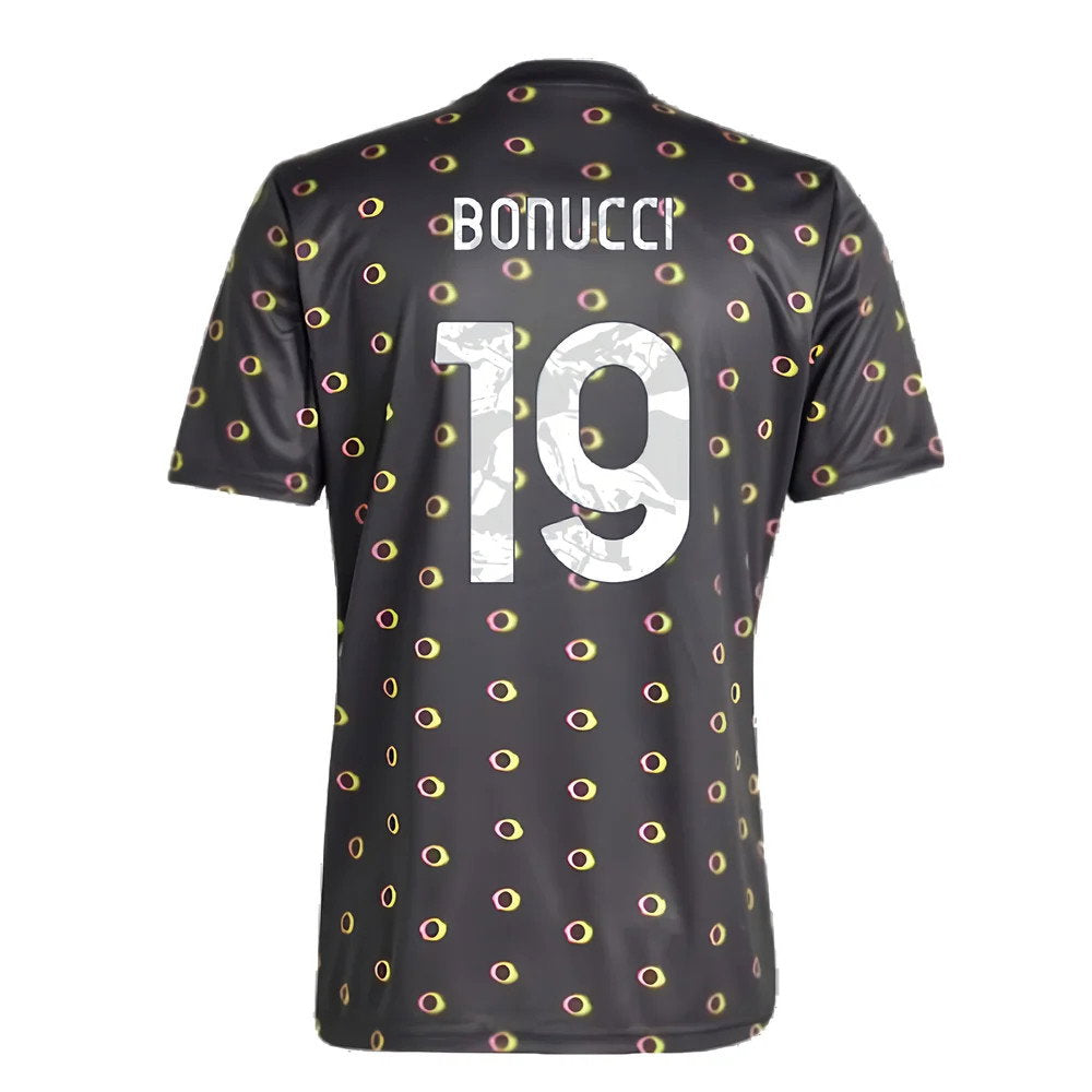 2024-2025 Juventus Pre-Match Shirt (Black) (Bonucci 19)_2