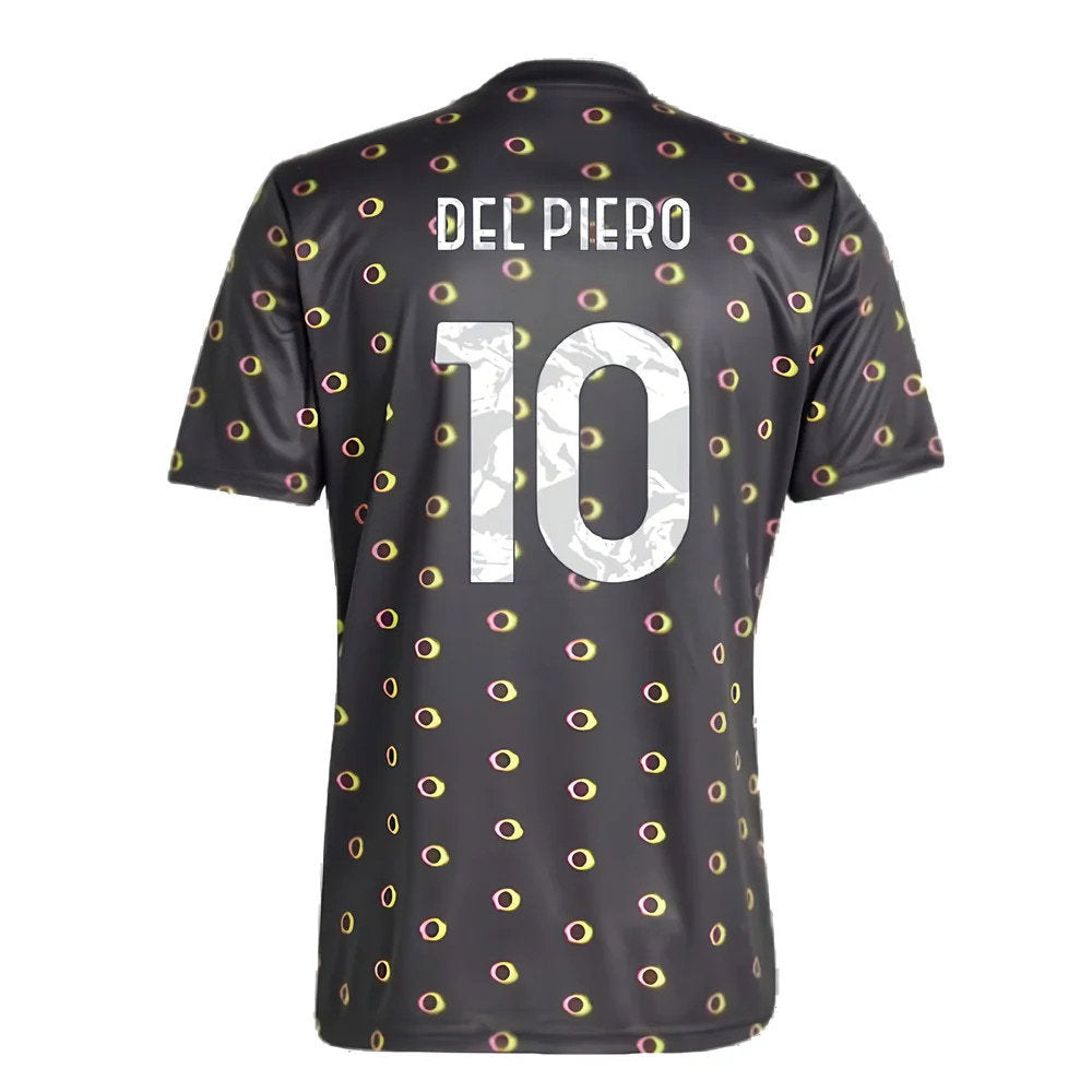 2024-2025 Juventus Pre-Match Shirt (Black) (Del Piero 10)_2