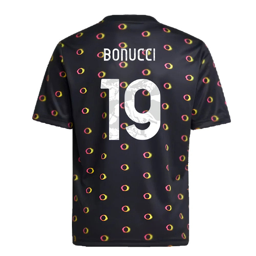 2024-2025 Juventus Pre-Match Shirt (Black) - Kids (Bonucci 19)_2
