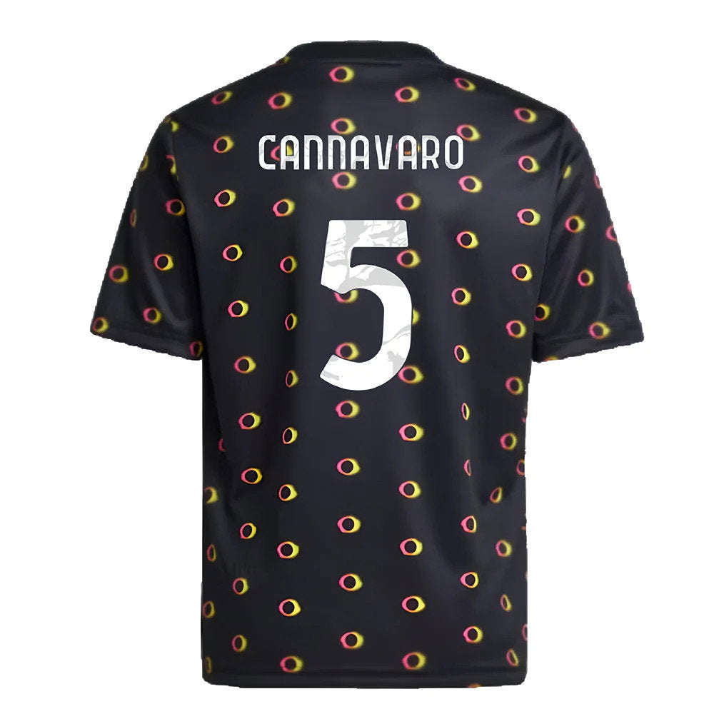 2024-2025 Juventus Pre-Match Shirt (Black) - Kids (Cannavaro 5)_2