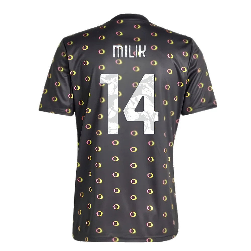 2024-2025 Juventus Pre-Match Shirt (Black) (Milik 14)_2