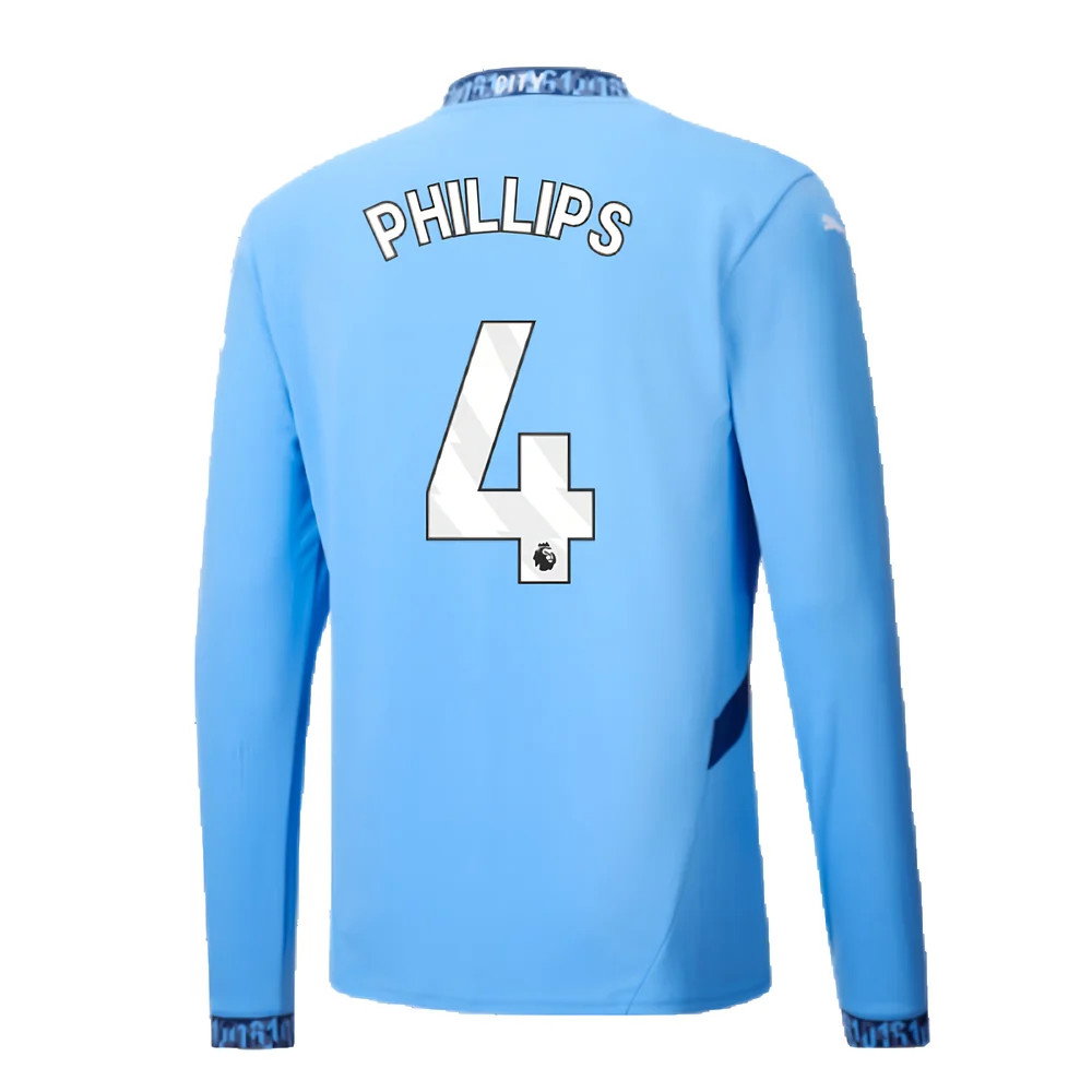 2024-2025 Man City Home Long Sleeve Shirt (Phillips 4)_2