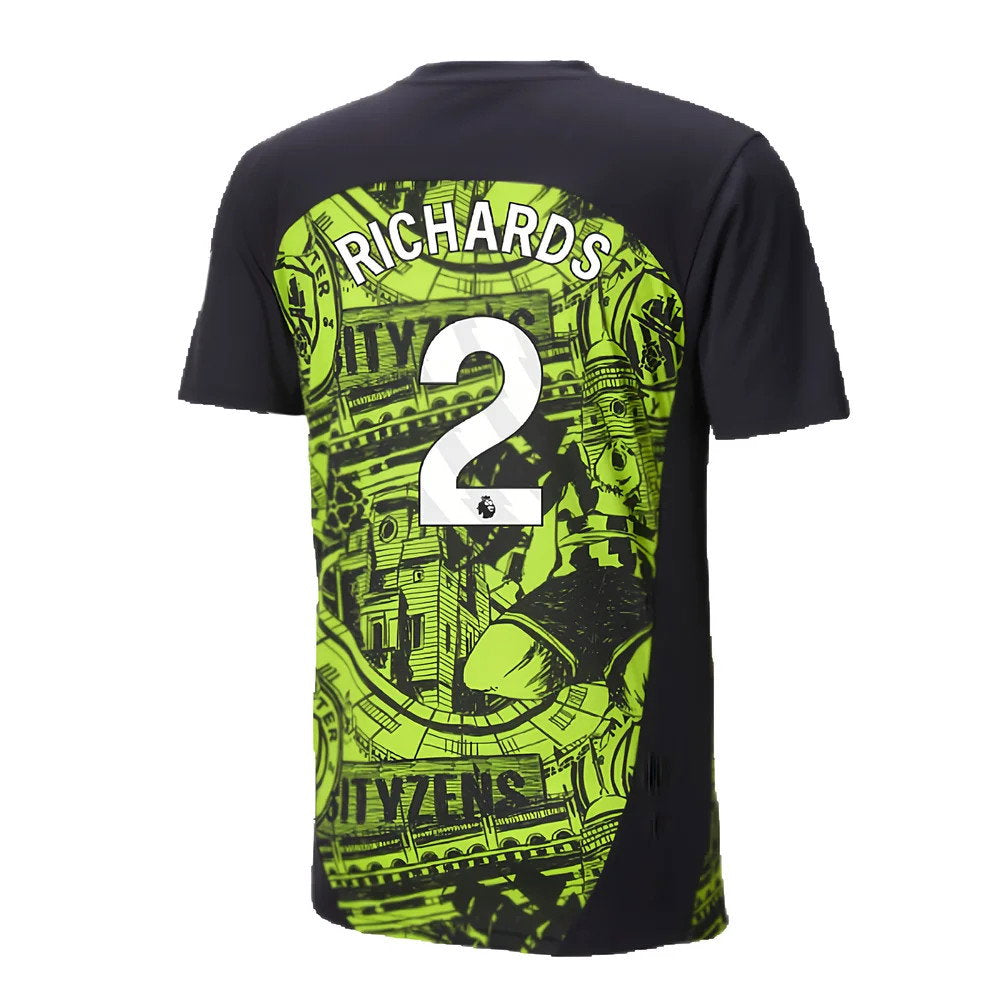 2024-2025 Man City Pre-Match Shirt (Yellow Glow) (Richards 2)_2