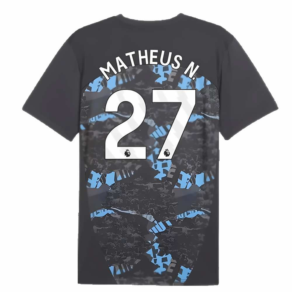 2024-2025 Man City Prematch SS Jersey (Strong Gray) (Matheus N. 27)_2