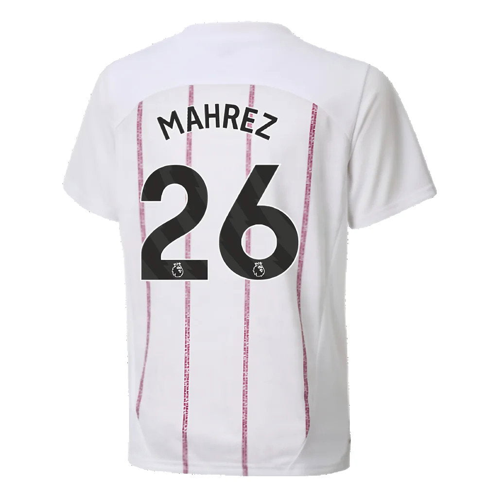 2024-2025 Man City Prematch SS Jersey (White) - Kids (Mahrez 26)_2