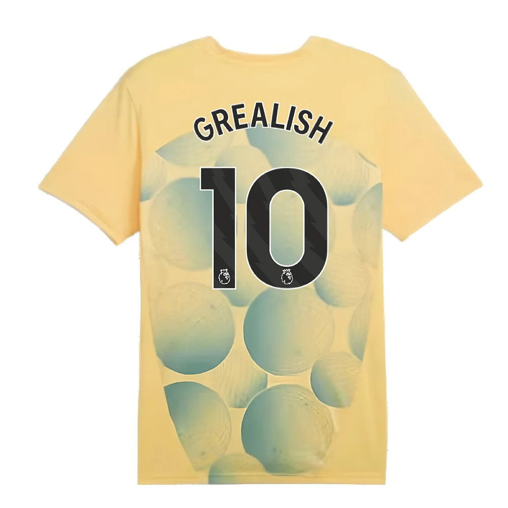 2024-2025 Man City Prematch SS Shirt (Flaxen) - Kids (Grealish 10)_2