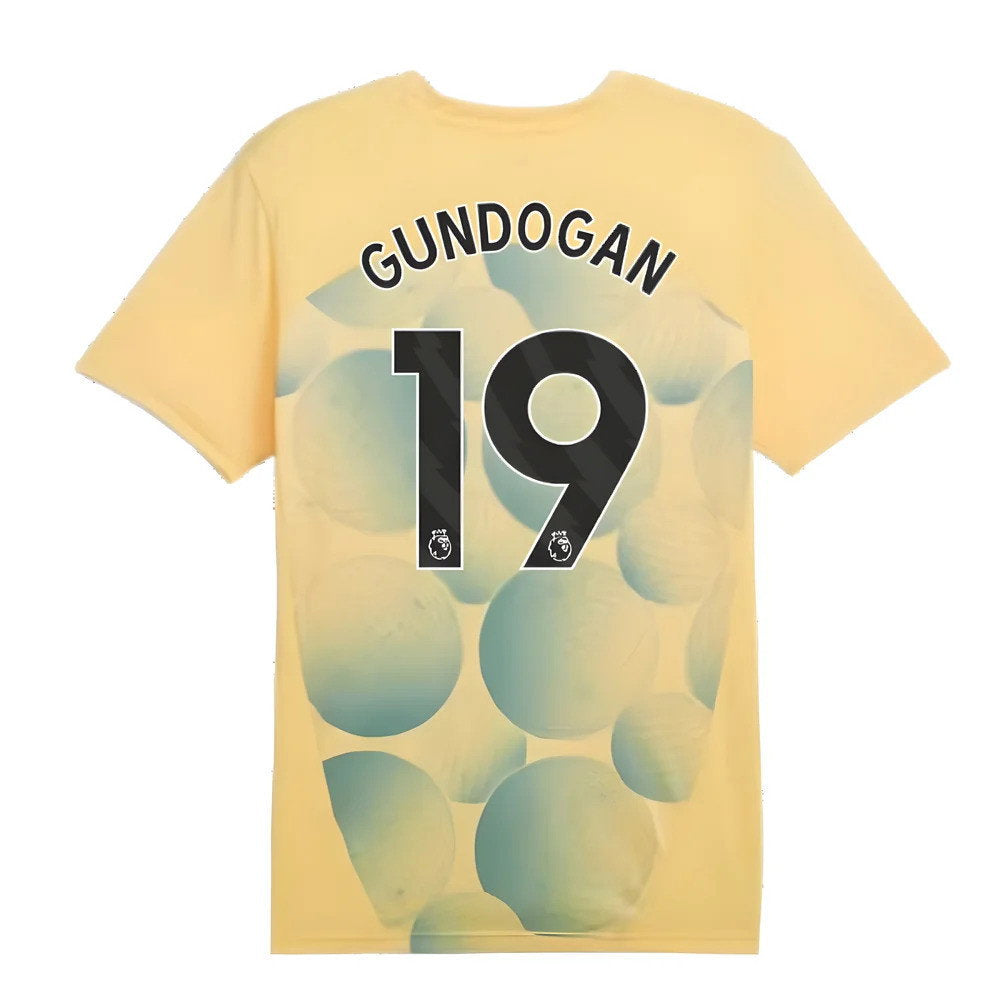 2024-2025 Man City Prematch SS Shirt (Flaxen) - Kids (Gundogan 19)_2