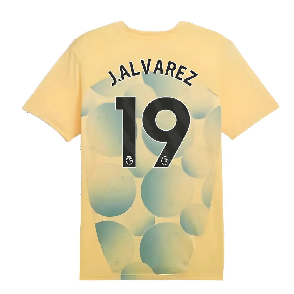 2024-2025 Man City Prematch SS Shirt (Flaxen) - Kids (J.Alvarez 19)_2