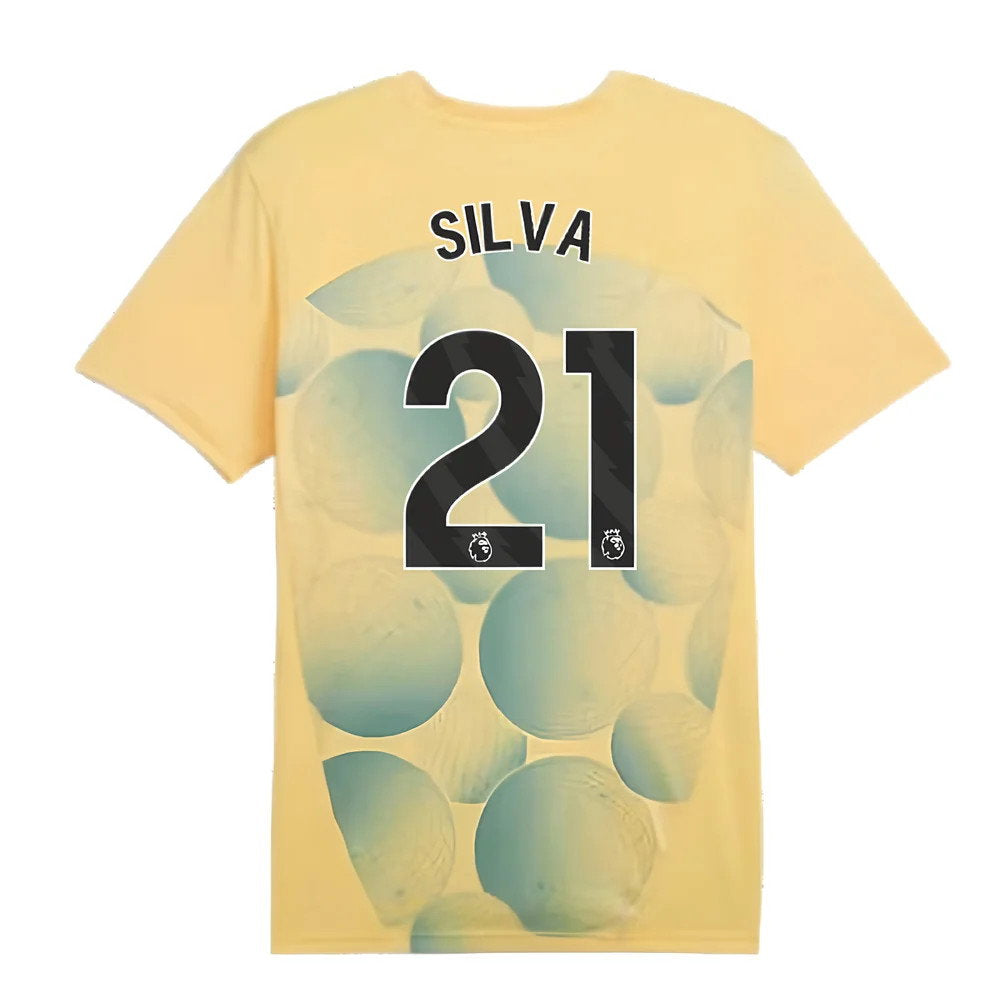 2024-2025 Man City Prematch SS Shirt (Flaxen) - Kids (Silva 21)_2