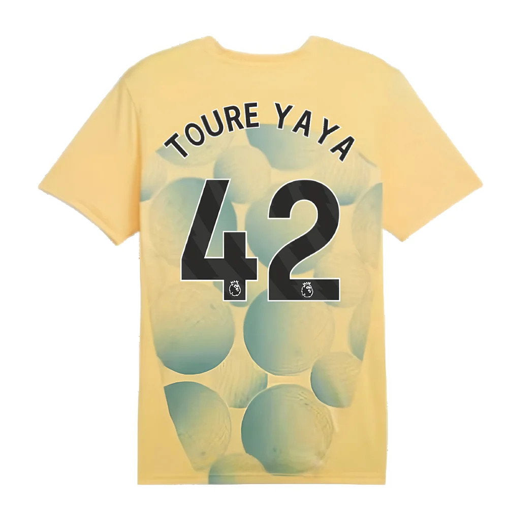 2024-2025 Man City Prematch SS Shirt (Flaxen) - Kids (Toure Yaya 42)_2