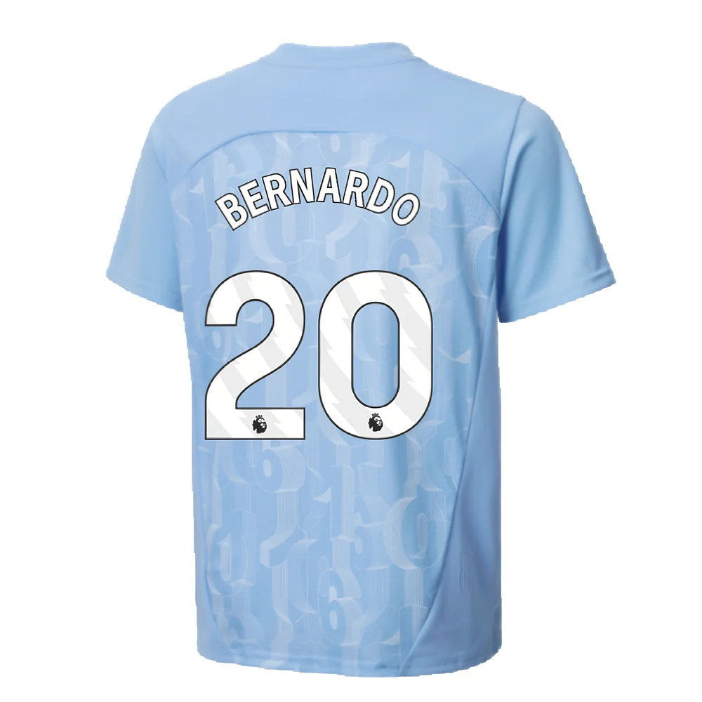 2024-2025 Man City Prematch SS Shirt (Light Blue) - Kids (Bernardo 20)_2