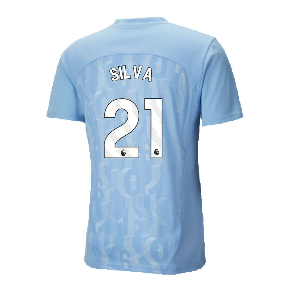 2024-2025 Man City Prematch SS Shirt (Light Blue) (Silva 21)_2