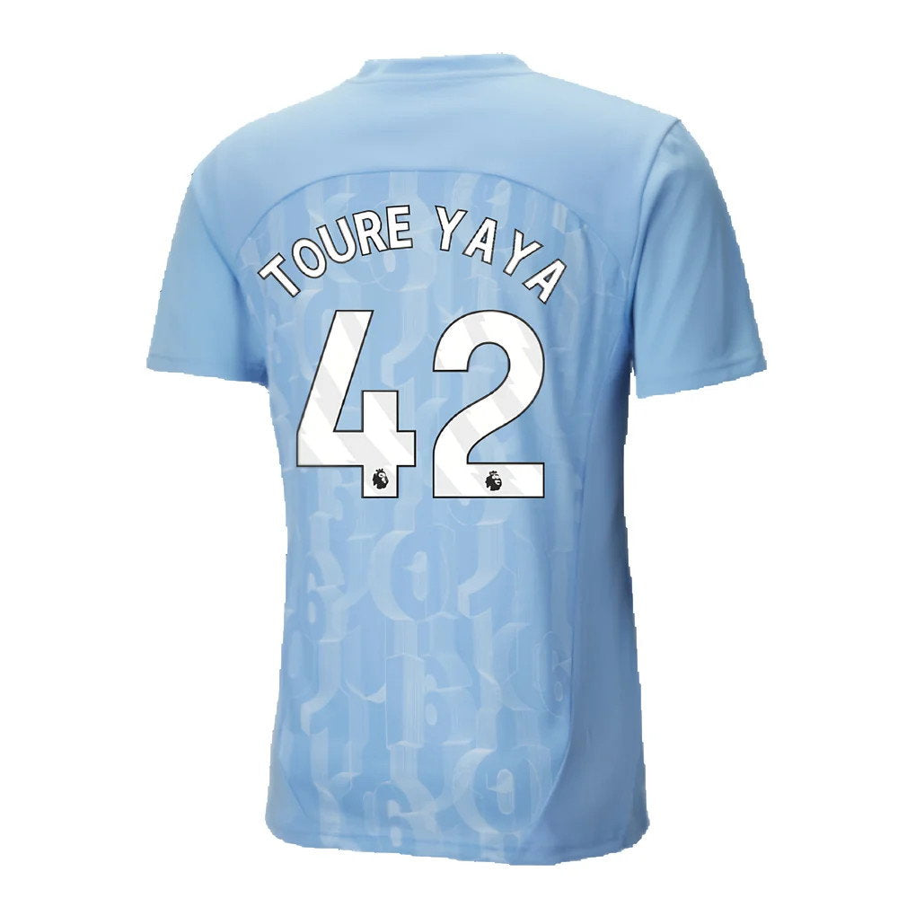 2024-2025 Man City Prematch SS Shirt (Light Blue) (Toure Yaya 42)_2