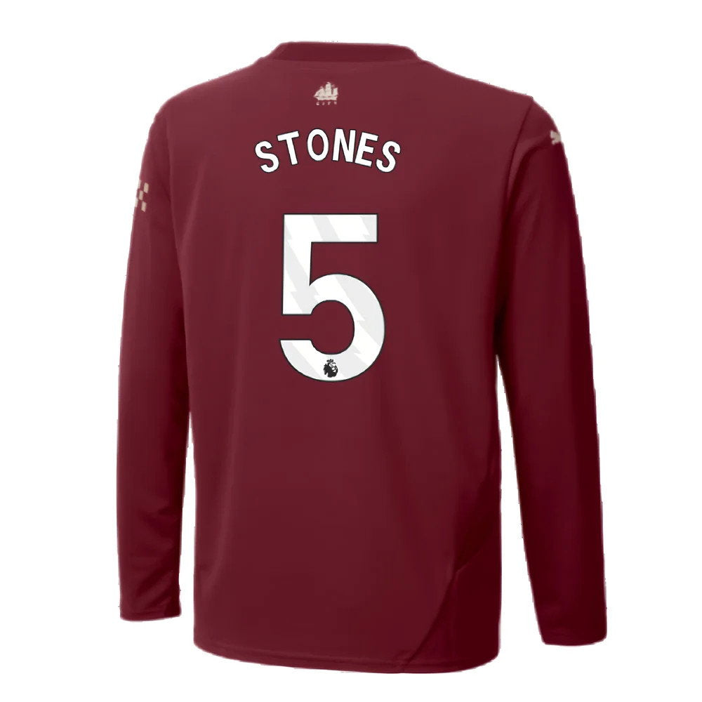 2024-2025 Man City Third Long Sleeve Shirt (Kids) (Stones 5)_2