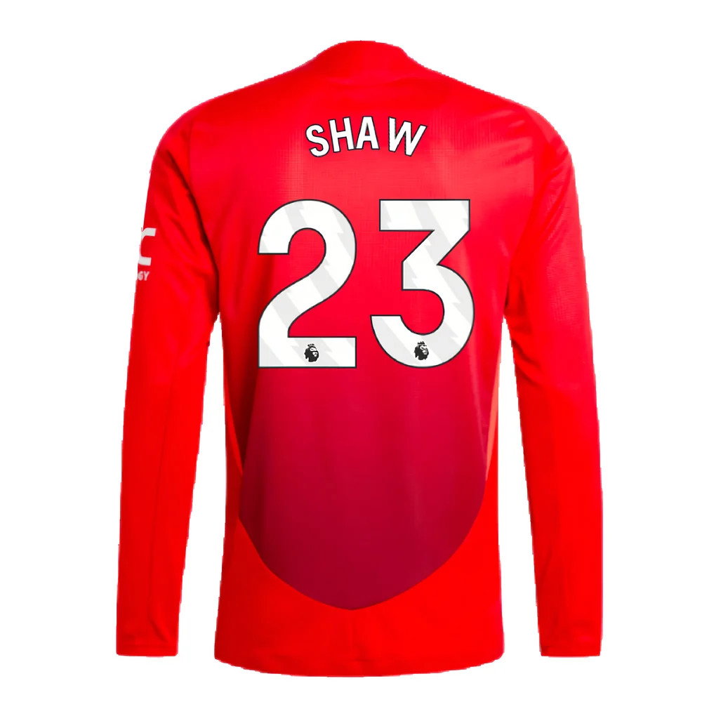 2024-2025 Man Utd Authentic Long Sleeve Home Shirt (Shaw 23)_2