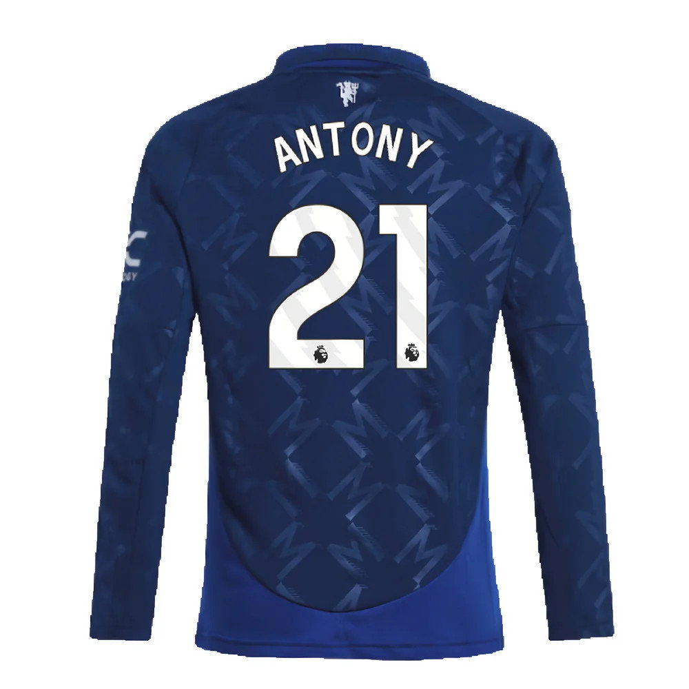 2024-2025 Man Utd Long Sleeve Away Shirt (Kids) (Antony 21)_2