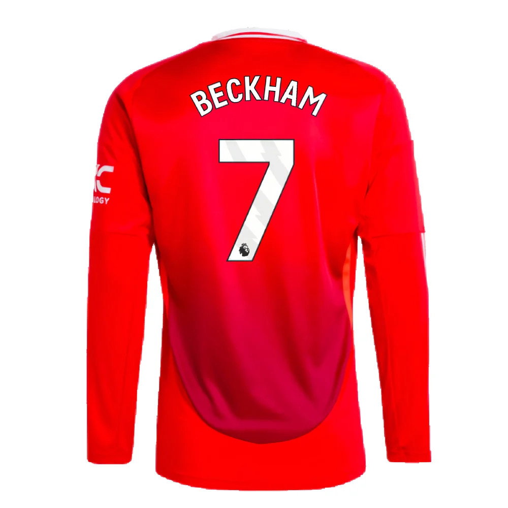 2024-2025 Man Utd Long Sleeve Home Shirt (Beckham 7)_2