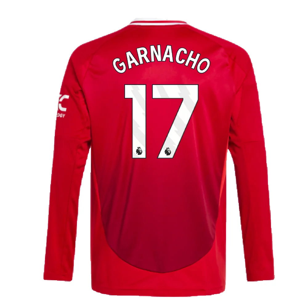 2024-2025 Man Utd Long Sleeve Home Shirt (Kids) (Garnacho 17)_2