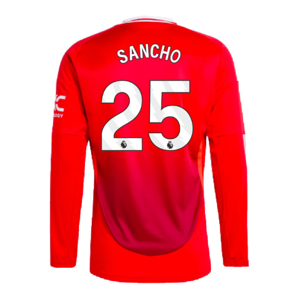 2024-2025 Man Utd Long Sleeve Home Shirt (Sancho 25)_2