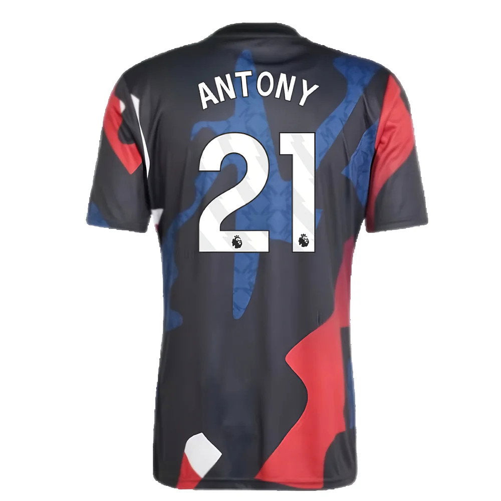 2024-2025 Man Utd Pre-Match Jersey (Black) (Antony 21)_2