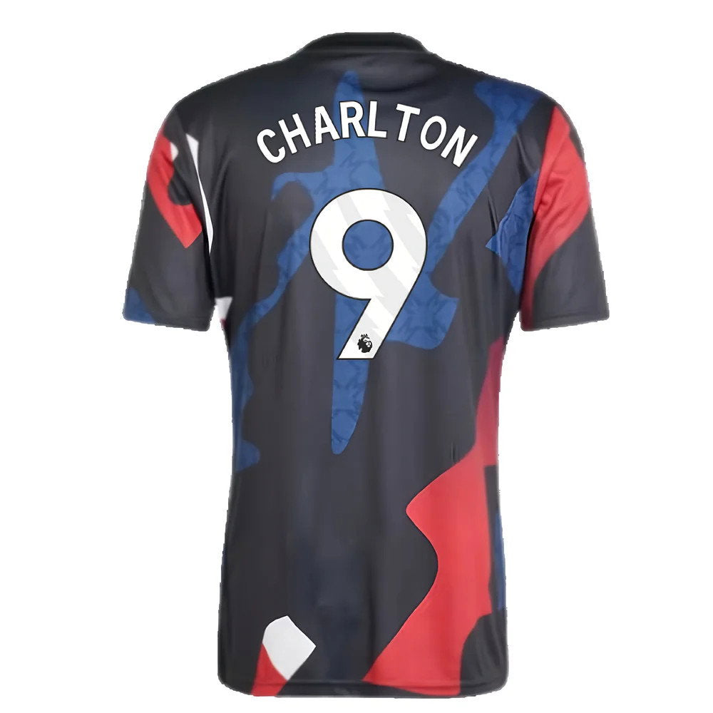 2024-2025 Man Utd Pre-Match Jersey (Black) (Charlton 9)_2